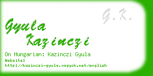 gyula kazinczi business card